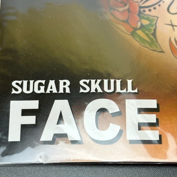 Day of the Dead Temporary Tattoo FX Sugar Skull Face Tinsley Transfers - Picture 5 of 9